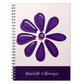 Carnet Police Script tendance Votre nom Doodle de fleurs  (Devant)