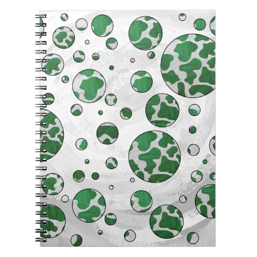 Carnet Polis Dot Vache vert et blanc Impression (Devant)