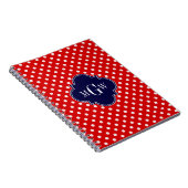 Carnet Polka blanc rouge Point Marine Quatrefoin 3 Monogr (Côté Droit)