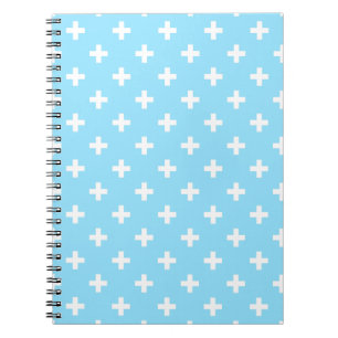 Carnet Polka blanche croise sur bleu bébé