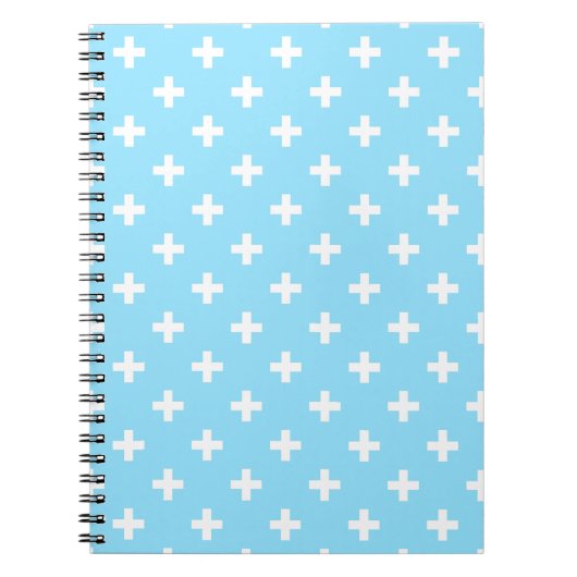 Carnet Polka blanche croise sur bleu bébé (Devant)