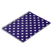 Carnet Polka blanche croise sur bleu marine (Côté gauche)