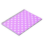 Carnet Polka blanche croise sur lilas (Côté gauche)