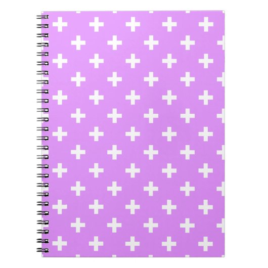 Carnet Polka blanche croise sur lilas (Devant)