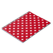 Carnet Polka blanche croise sur rouge (Côté gauche)