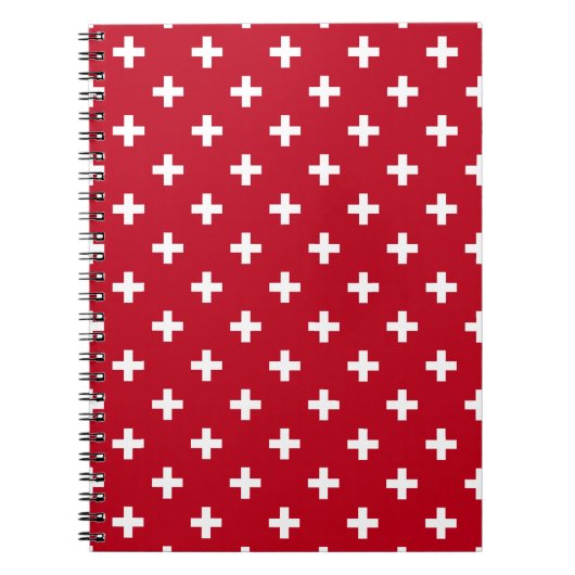 Carnet Polka blanche croise sur rouge (Devant)