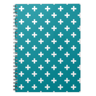 Carnet Polka blanche croise sur turquoise