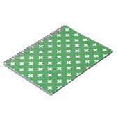 Carnet Polka blanche croise sur vert (Côté gauche)