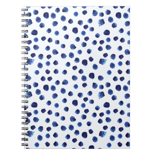 Carnet Polka Bleue : Aquarelle Point sans joint. (Devant)