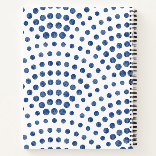 Carnet Polka Dot Blue Swils Nom du monogramme (Dos)