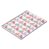Carnet Polka Dot Bunnies et Coeurs Motif sur rose (Côté gauche)