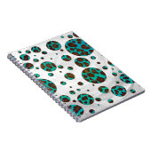 Carnet Polka Dot Cow Impression Brown et Turquoise (Côté Droit)