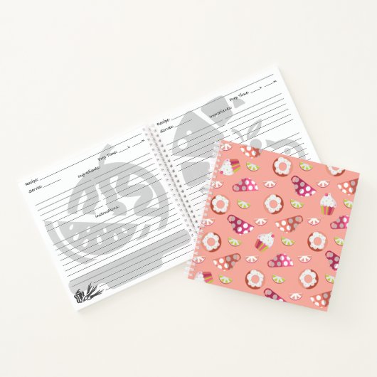 Carnet Polka Dot Cups Cakes Donuts Lemons Recette (Intérieur)