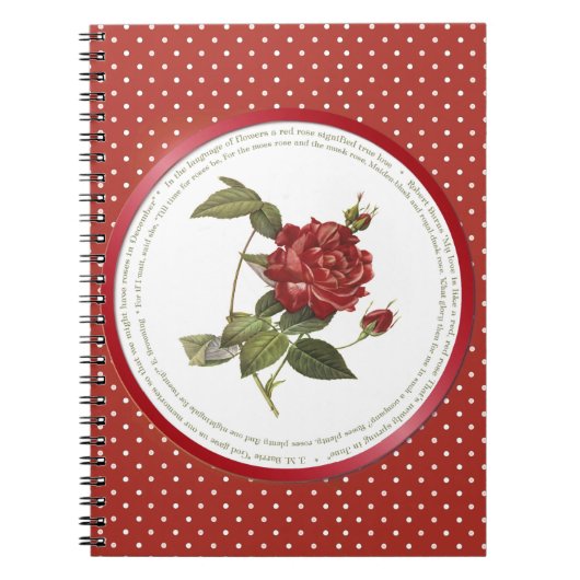 Carnet Polka Dot Flower Significations - Rose rouge (Devant)