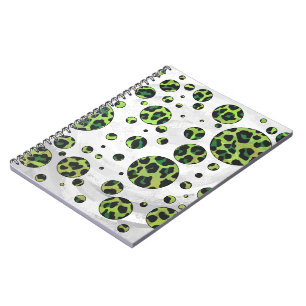 Carnet Polka Dot Leopard noir et vert