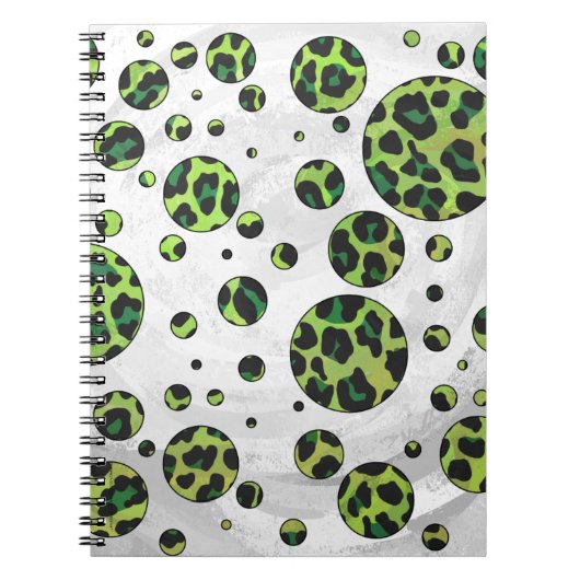 Carnet Polka Dot Leopard noir et vert (Devant)