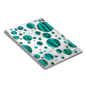 Carnet Polka Dot Tiger noir et Turquoise (Côté Droit)