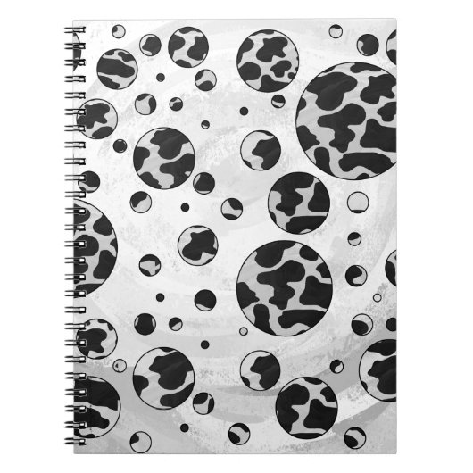 Carnet Polka Dot Vache noir et blanc (Devant)