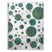 Carnet Polka Dot Zebra Brown et Turquoise (Devant)