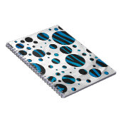 Carnet Polka Dot Zebra Motif noir et bleu (Côté Droit)