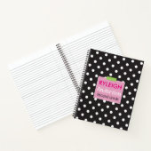 Carnet Polka noir et blanc point Spirale personnalisée (Intérieur)