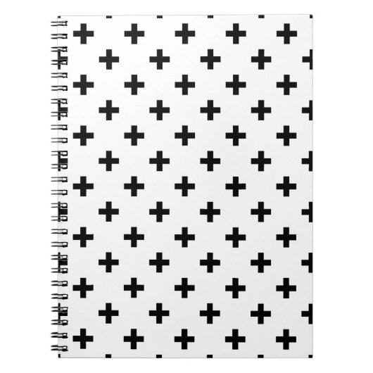 Carnet Polka noire croise sur blanc (Devant)
