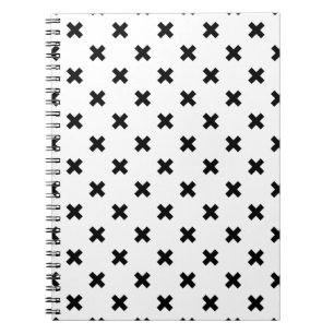 Carnet Polka noire croise sur blanc