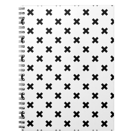 Carnet Polka noire croise sur blanc (Devant)