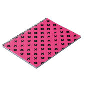 Carnet Polka noire croise sur fuchsia (Côté gauche)