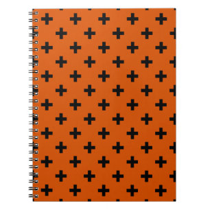 Carnet Polka noire croise sur orange
