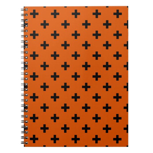 Carnet Polka noire croise sur orange (Devant)