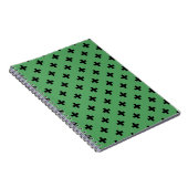 Carnet Polka noire croise sur vert (Côté Droit)