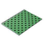 Carnet Polka noire croise sur vert (Côté gauche)