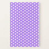 Carnet Polka point motif violet nom personnalisé initial (Verso)