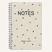 Carnet Polka Point neutre pour le genre Nom monogramme (Recto)