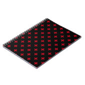 Carnet Polka rouge croise sur noir (Côté gauche)