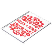 Carnet Pologne et fière Pologne Polska Fleurs rouges (Côté gauche)
