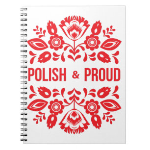 Carnet Pologne et fière Pologne Polska Fleurs rouges