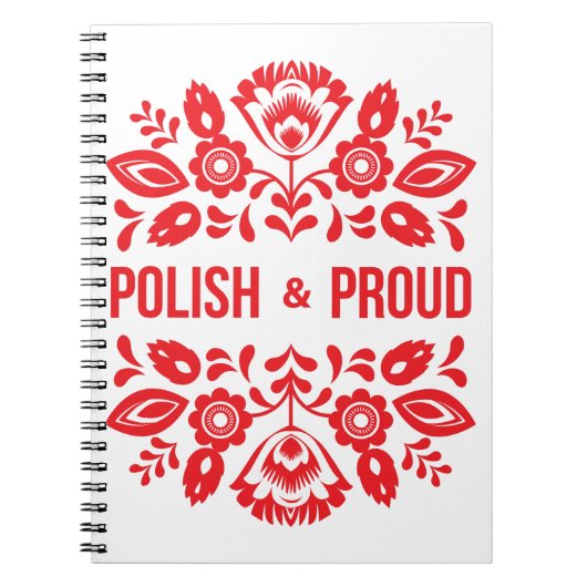 Carnet Pologne et fière Pologne Polska Fleurs rouges (Devant)
