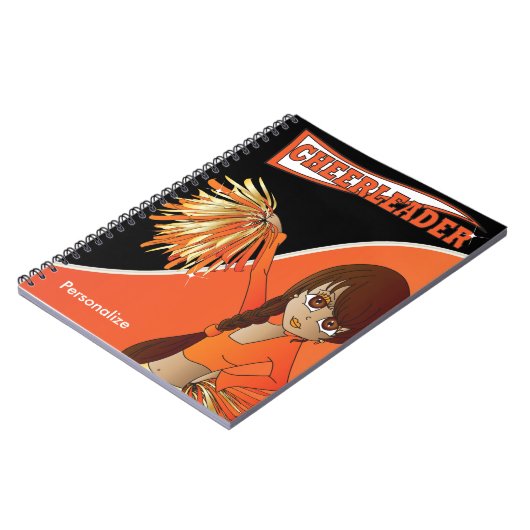 Carnet Pom-pom girl fille mignonne | Nom do-it-yourself | (Côté gauche)