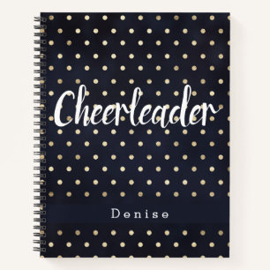 Carnet Pom-pom girl personnalisé  Blue Gold Pois