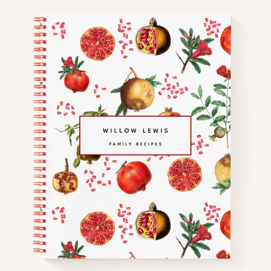 Carnet Pomegranate d'aquarelle Recette de fruits méditerr (Devant)