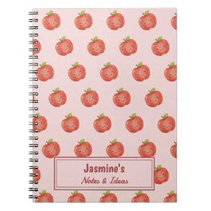 Carnet Pomme chanceuse personnalisée aquarelle mignonne