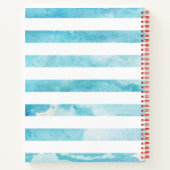 Carnet Pomme de l’enseignant sur les rayures d’aquarelle  (Dos)