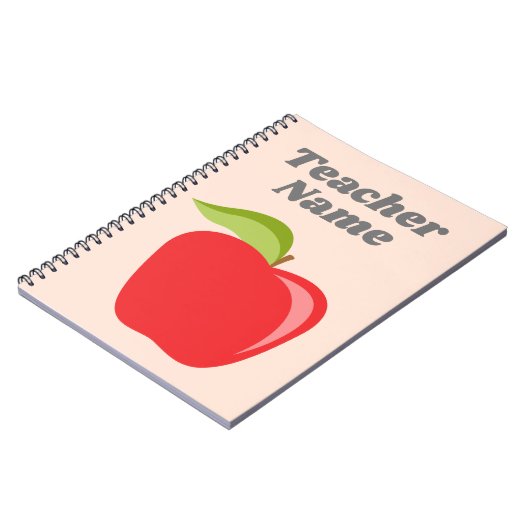 Carnet Pomme de professeur personnalisée avec une pomme m (Côté gauche)