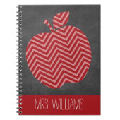 Carnet Pomme enseignant personnalisée avec Motif Chevron (Devant)