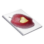 Carnet Pomme rouge fraîche avec un symbole en forme de (Côté Droit)