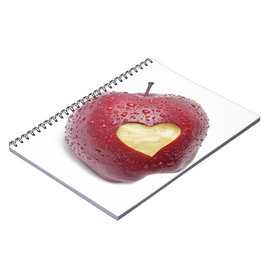 Carnet Pomme rouge fraîche avec un symbole en forme de (Côté gauche)