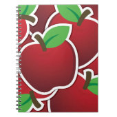 Carnet Pomme rouge funky (Devant)
