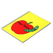 Carnet Pomme rouge ver vert (Côté gauche)